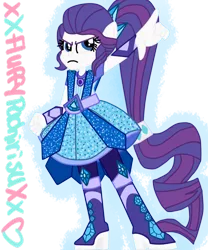 Size: 1024x1229 | Tagged: safe, artist:xxfluffypachirisuxx, derpibooru import, rarity, equestria girls, equestria girls series, legend of everfree, super squad goals, clothes, crystal guardian, geode of shielding, ponied up, simple background, solo, transparent background