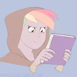 Size: 767x770 | Tagged: artist:feellikeaplat, book, bust, derpibooru import, human, humanized, interspecies offspring, magical lesbian spawn, oc, oc:rainbow feather, offspring, parent:gilda, parent:rainbow dash, parents:gildash, safe, solo