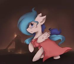 Size: 1024x888 | Tagged: safe, artist:tavifly, derpibooru import, oc, pegasus, pony, blue eyes, clothes, dress, fire, glasses, injured, medic, red dress, team fortress 2, two toned mane, two toned tail