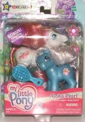 Size: 446x637 | Tagged: safe, derpibooru import, baby bellaluna, pony, aloha pearl, baby, baby pony, box, brush, g3, irl, photo, toy