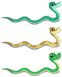 Size: 4108x5085 | Tagged: absurd resolution, animal, artist:andoanimalia, danger noodle, derpibooru import, reptile, rupert, safe, simple background, snake, snek, transparent background, trio, vector