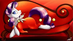 Size: 1921x1081 | Tagged: safe, alternate version, artist:mapleiciousmlp, derpibooru import, rarity, pony, unicorn, draw me like one of your french girls, fainting couch, female, mare, solo