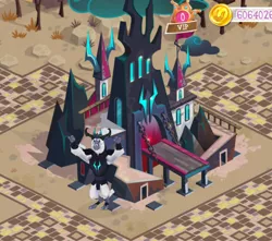 Size: 912x807 | Tagged: architecture, bits, building, castle, derpibooru import, gameloft, game screencap, klugetown, my little pony: the movie, safe, solo, storm king