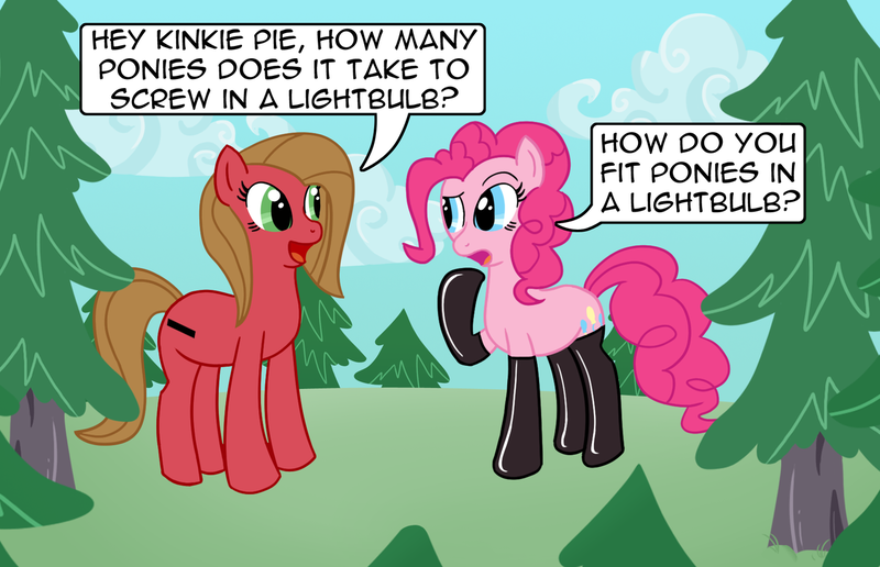 Size: 1280x825 | Tagged: safe, artist:envyxkitty, derpibooru import, pinkie pie, oc, oc:pun, earth pony, pony, ask pun, ask, clothes, female, kinkie pie, latex, latex socks, mare, socks, tree