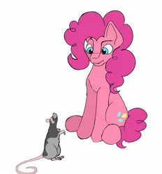 Size: 1276x1375 | Tagged: safe, artist:the-fox-experiment, derpibooru import, pinkie pie, earth pony, pony, rat, rodent, animal, sitting