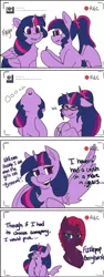 Size: 435x1156 | Tagged: safe, artist:nichroniclesvsart, derpibooru import, fizzlepop berrytwist, sci-twi, tempest shadow, twilight sparkle, twilight sparkle (alicorn), ponified, alicorn, pony, unicorn, series:princess sciset, bi twi, bilight sparkle, bisexual, bisexuality, broken horn, camera shot, equestria girls ponified, eye scar, implied tempestlight, recording, scar, tumblr, twolight