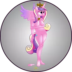 Size: 5000x5000 | Tagged: absurd resolution, anthro, artist:lakword, barbie doll anatomy, breasts, derpibooru import, featureless breasts, featureless crotch, female, goo, living latex, nudity, princess cadance, sexy, shy, simple background, solo, standing, suggestive, transparent background