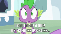 Size: 600x338 | Tagged: safe, derpibooru import, edit, edited screencap, screencap, spike, twilight sparkle, dragon, pony, unicorn, the crystal empire, animated, caption, crystal empire, crystal empire (episode), crystal empire part 1, dancing, dropping, failure success song, gif, gif with captions, hug, image macro, irony, meme, smiling, song, the crystal empire (episode), the crystal empire part one, the failure song, wingless spike
