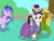 Size: 2000x1500 | Tagged: safe, artist:dinkyuniverse, derpibooru import, boysenberry, perfume hearts, pretty vision, sea swirl, chest fluff, clothes, dress, elise, family, fashion, female, filly, image, jealous, jelous, mare, model, png, unshorn fetlocks