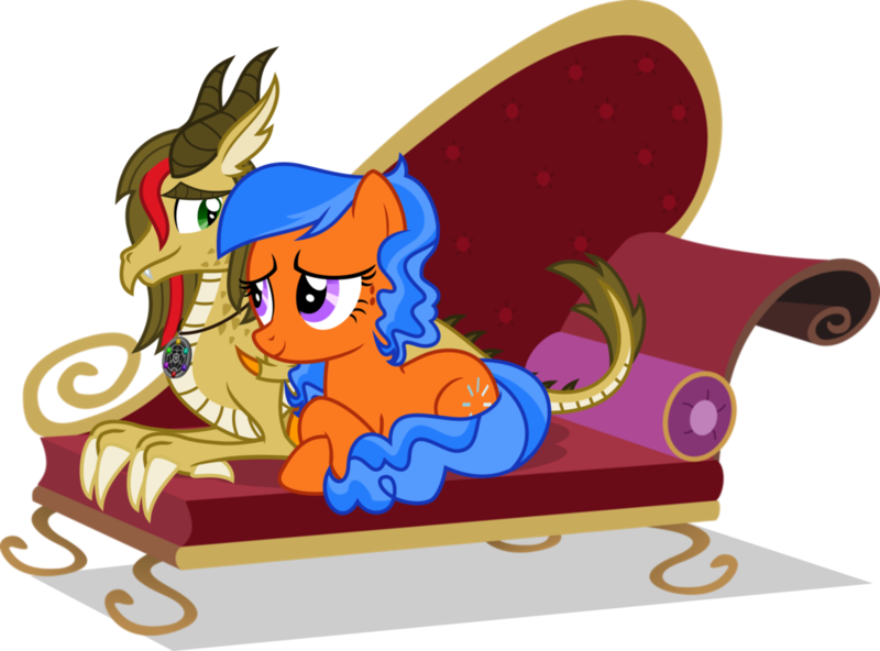 Size: 1024x758 | Tagged: safe, artist:mlp-trailgrazer, derpibooru import, oc, oc:secret dreamer, oc:vector, unofficial characters only, dragon, earth pony, pony, couch, female, male, mare, prone, simple background, transparent background, vector