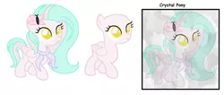 Size: 1688x714 | Tagged: safe, artist:mlp-awesomebases, derpibooru import, oc, unofficial characters only, crystal pony, pegasus, pony, base used, clothes, colored pupils, crystallized, female, filly, hairclip, offspring, parent:big macintosh, parent:fluttershy, parents:fluttermac, scarf, simple background, solo, white background