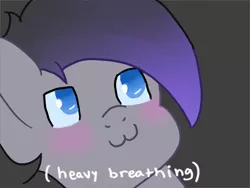 Size: 1000x750 | Tagged: safe, artist:feelingpandy, derpibooru import, oc, oc:lunar stride, unofficial characters only, bat pony, blue eyes, blushing, heavy breathing, meme, multicolored hair, owo