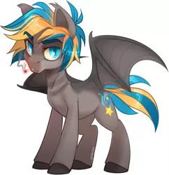 Size: 2949x3050 | Tagged: safe, artist:zombie, derpibooru import, oc, oc:riff raff, bat pony, adult, cigarette, neck markings, scar, smoke, solo