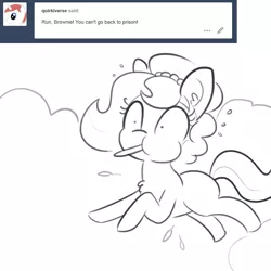 Size: 3000x3000 | Tagged: safe, artist:tjpones, derpibooru import, oc, oc:brownie bun, earth pony, pony, horse wife, female, mare, monochrome, sketch, solo, this will end in jail time, trotting, tumblr