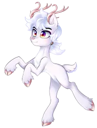 Size: 1377x1815 | Tagged: safe, artist:coremint, derpibooru import, oc, oc:alabaster, unofficial characters only, deer, simple background, solo, transparent background