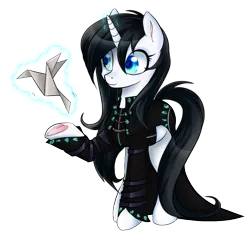 Size: 1047x1002 | Tagged: safe, artist:coremint, derpibooru import, oc, oc:inkwell, unofficial characters only, pony, unicorn, clothes, commission, female, mare, simple background, solo, transparent background