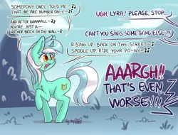 Size: 2520x1920 | Tagged: safe, artist:dsp2003, derpibooru import, bon bon, lyra heartstrings, sweetie drops, pony, unicorn, 30 minute art challenge, all star (song), angry, another brick in the wall, blushing, bon bon is not amused, comic, cute, david christie, dialogue, ear fluff, ear worm, eye of the tiger, female, implied bon bon, l.u.l.s., lazytown, leg fluff, looking back, lyrabetes, mare, music notes, oasis (band), offscreen character, open mouth, pink floyd, pure unfiltered evil, raised hoof, saddle up, shoulder fluff, signature, silly, silly pony, singing, single panel, smash mouth, smiling, solo focus, somebody once told me, survivor (band), text, the wall, unamused, we are number one, wonderwall, yelling