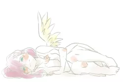 Size: 1500x1000 | Tagged: safe, artist:ku_rimo, derpibooru import, fluttershy, equestria girls, blushing, laying on ground, lying down, ponied up, sad, teary eyes, wings