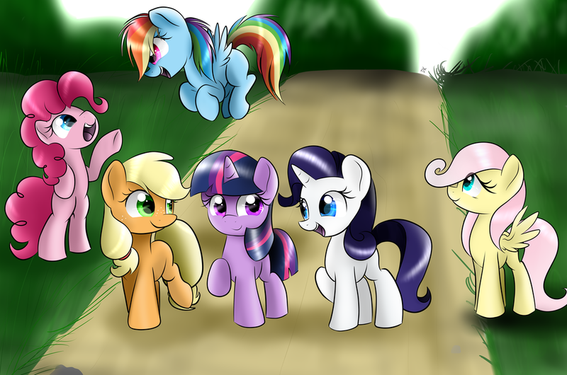 Size: 1024x679 | Tagged: safe, artist:envygirl95, derpibooru import, applejack, fluttershy, pinkie pie, rainbow dash, rarity, twilight sparkle, pony, cute, female, filly, filly applejack, filly fluttershy, filly pinkie pie, filly rainbow dash, filly rarity, filly six, filly twilight sparkle, mane six, younger