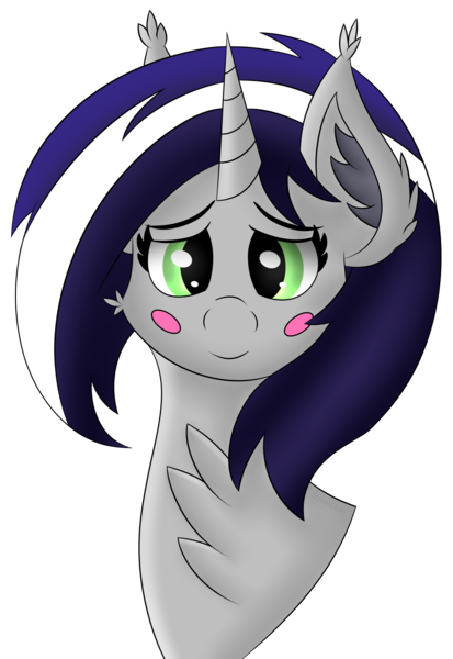 Size: 3128x4545 | Tagged: safe, artist:syncedsart, derpibooru import, oc, oc:starlit nightcast, unofficial characters only, pony, unicorn, blushing, bust, chest fluff, clip studio paint, cute, digital art, ear fluff, female, fluffy, gift art, mare, portrait, simple background, solo, transparent background