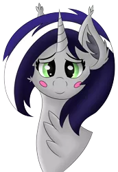 Size: 3128x4545 | Tagged: safe, artist:syncedsart, derpibooru import, oc, oc:starlit nightcast, unofficial characters only, pony, unicorn, blushing, bust, chest fluff, clip studio paint, cute, digital art, ear fluff, female, fluffy, gift art, mare, portrait, simple background, solo, transparent background