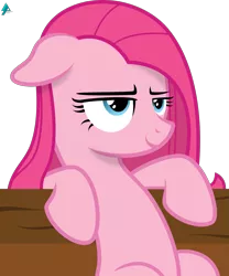 Size: 1755x2108 | Tagged: safe, artist:arifproject, derpibooru import, edit, editor:slb94, pinkie pie, earth pony, pony, inverted mouth, pinkamena diane pie, simple background, smug, solo, transparent background, vector