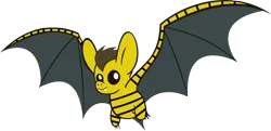 Size: 3000x1452 | Tagged: animal, artist:ambits, bat, derpibooru import, may the best pet win, palette swap, recolor, safe, simple background, solo, spread wings, stinger, transparent background, vector, wasp, wings, yellow-striped bat