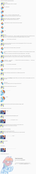 Size: 871x4167 | Tagged: artist:dziadek1990, conversation, derpibooru import, dialogue, dwarfism, emotes, emote story, estrus, female, fffuuuuu, heterosexual, horny, implied sex, implied wingboner, male, rainbow dash, shipping, shortbow, shortdash, shortround, size difference, slice of life, straight, suggestive, text, vulgar