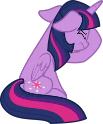 Size: 3000x3602 | Tagged: safe, artist:sollace, derpibooru import, twilight sparkle, twilight sparkle (alicorn), alicorn, pony, horse play, .svg available, facehoof, floppy ears, frown, simple background, sitting, solo, transparent background, vector