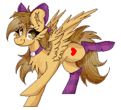 Size: 300x273 | Tagged: safe, artist:woonborg, derpibooru import, oc, oc:joycie, unofficial characters only, pegasus, pony, :p, animated, bow, cheek fluff, chest fluff, clothes, commission, digital art, ear fluff, eyes closed, female, hair bow, happy, looking sideways, mare, one hoof raised, silly, simple background, smiling, socks, solo, striped socks, thigh highs, tongue out, transparent background