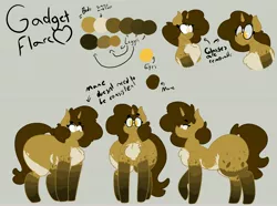 Size: 5522x4116 | Tagged: safe, artist:somefrigginnerd, derpibooru import, oc, oc:gadget flare, unofficial characters only, pony, unicorn, absurd resolution, chest fluff, glasses, large butt, reference sheet, socks (coat marking), wide hips