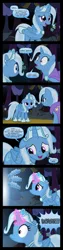 Size: 4000x15798 | Tagged: safe, artist:jeatz-axl, derpibooru import, part of a set, trixie, alicorn, pony, .svg available, .zip file at source, absurd resolution, alicornified, cape, clothes, comic, dialogue, female, floppy ears, forest, glowing horn, magic, mare, mirror universe, nervous, onomatopoeia, part of a series, portal, princess of humility, race swap, self ponidox, smiling, the magician and the princess, tree, trixie's cape, trixiecorn, vector