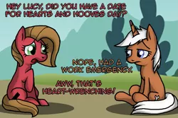 Size: 1009x675 | Tagged: safe, artist:wolfy987, derpibooru import, silver spanner, oc, oc:pun, earth pony, pony, unicorn, ask pun, ask, female, mare