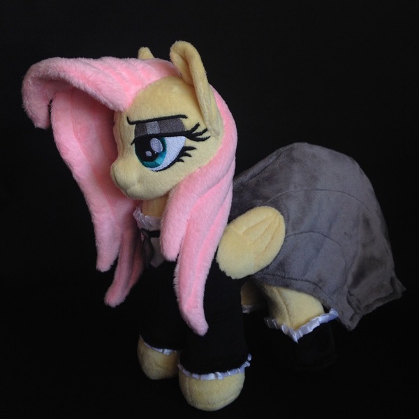 Size: 960x960 | Tagged: safe, artist:burgunzik, derpibooru import, fluttershy, pony, clothes, dress, fluttergoth, irl, photo, plushie, solo