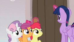 Size: 1920x1080 | Tagged: safe, derpibooru import, screencap, apple bloom, scootaloo, spike, sweetie belle, twilight sparkle, twilight sparkle (alicorn), alicorn, dragon, pony, marks for effort, animated, apple, book, caught, cutie mark crusaders, dead poets society, flying, food, magic, nervous laugh, oh captain my captain, oh dragon my dragon, school of friendship, sound, twilight is not amused, unamused, webm, winged spike