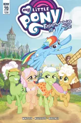 Size: 1032x1566 | Tagged: safe, artist:pencils, derpibooru import, idw, apple rose, auntie applesauce, goldie delicious, granny smith, rainbow dash, earth pony, pegasus, pony, spoiler:comic, spoiler:comic70, comics, cover, elderly, female, gold horseshoe gals, mare, official comic