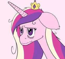 Size: 1650x1500 | Tagged: safe, artist:alloco, derpibooru import, princess cadance, pony, crown, female, floppy ears, jewelry, mare, regalia, simple background, solo, tired