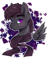 Size: 1128x1390 | Tagged: safe, artist:skylacuna, derpibooru import, oc, unofficial characters only, pegasus, pony, bust, clothes, male, portrait, scarf, simple background, solo, stallion, transparent background