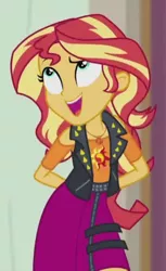 Size: 293x478 | Tagged: safe, derpibooru import, screencap, sunset shimmer, constructive criticism, equestria girls, equestria girls series, cropped, geode of empathy, solo
