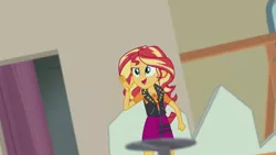 Size: 1280x720 | Tagged: safe, derpibooru import, screencap, sunset shimmer, constructive criticism, equestria girls, equestria girls series, female, geode of empathy, solo