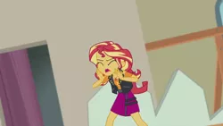 Size: 1280x720 | Tagged: safe, derpibooru import, screencap, sunset shimmer, constructive criticism, equestria girls, equestria girls series, eyes closed, solo, yelling