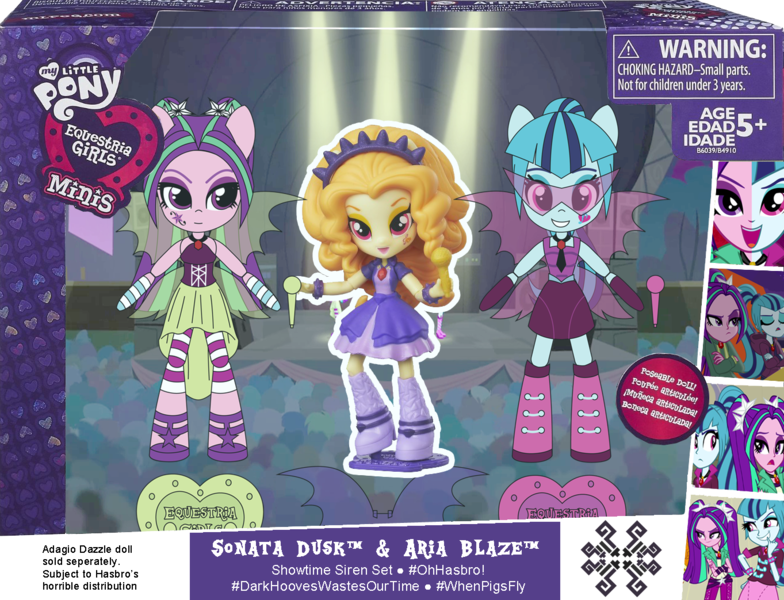 Size: 1363x1043 | Tagged: safe, artist:darkhooves, derpibooru import, adagio dazzle, aria blaze, sonata dusk, equestria girls, rainbow rocks, boots, box, cardboard cutout, clothes, concept, cutie mark, darkhooves wastes our time, digital art, doll, dress, equestria girls logo, equestria girls minis, fake, faker than a three dollar bill, glasses, hairclip, hasbro, merchandise, microphone, mockup, packaging, photoshop, pigtails, ponytail, screenshots, shoes, skirt, stand, the dazzlings, toy, trademark, trio, twintails, welcome to the show, wings, wishful thinking
