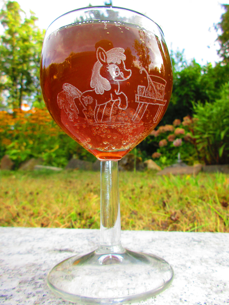 Size: 3654x4872 | Tagged: artist:malte279, berry punch, berryshine, craft, derpibooru import, glass, glass engraving, irl, photo, safe, wine glass