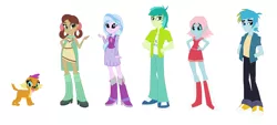 Size: 1596x720 | Tagged: safe, artist:jamessentry, derpibooru import, gallus, ocellus, sandbar, silverstream, smolder, yona, dog, equestria girls, base used, dogified, eqg promo pose set, equestria girls-ified, simple background, smolder the dog, species swap, student six, white background