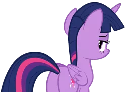 Size: 7496x5464 | Tagged: safe, artist:andoanimalia, derpibooru import, twilight sparkle, twilight sparkle (alicorn), alicorn, pony, friendship university, absurd resolution, female, plot, simple background, solo, transparent background, twibutt, unamused, vector