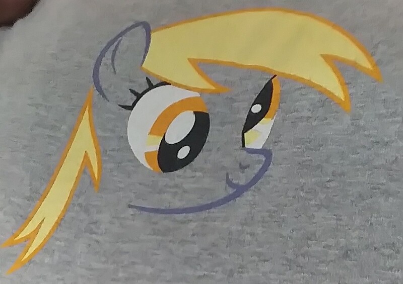 Size: 1270x897 | Tagged: artist:ponylover88, clothes, derpibooru import, derpy hooves, human, irl, irl human, photo, safe, shirt