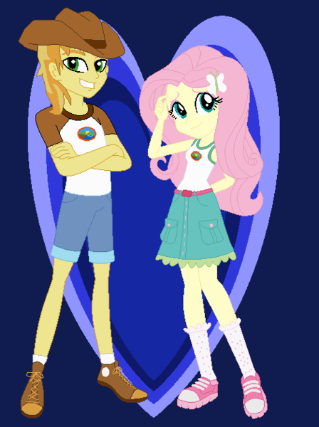 Size: 470x630 | Tagged: safe, artist:jamessentry, derpibooru import, braeburn, fluttershy, equestria girls, legend of everfree, braeshy, equestria girls-ified, female, male, shipping, straight