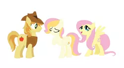 Size: 1216x666 | Tagged: artist:mlpmagicponies, braeburn, braeshy, derpibooru import, family, female, fluttershy, male, offspring, parent:braeburn, parent:fluttershy, parents:braeshy, safe, shipping, straight