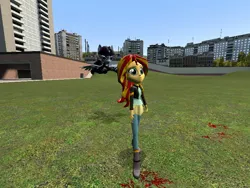 Size: 800x600 | Tagged: safe, artist:artofmagicpoland, derpibooru import, sunset shimmer, equestria girls, 3d, chase, drowned brutalight, gmod, this will end in death, unexpected