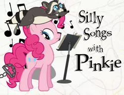 Size: 1006x768 | Tagged: safe, derpibooru import, pinkie pie, earth pony, pony, raccoon, bear trap, female, mare, silly songs, silly songs with pinkie, veggietales